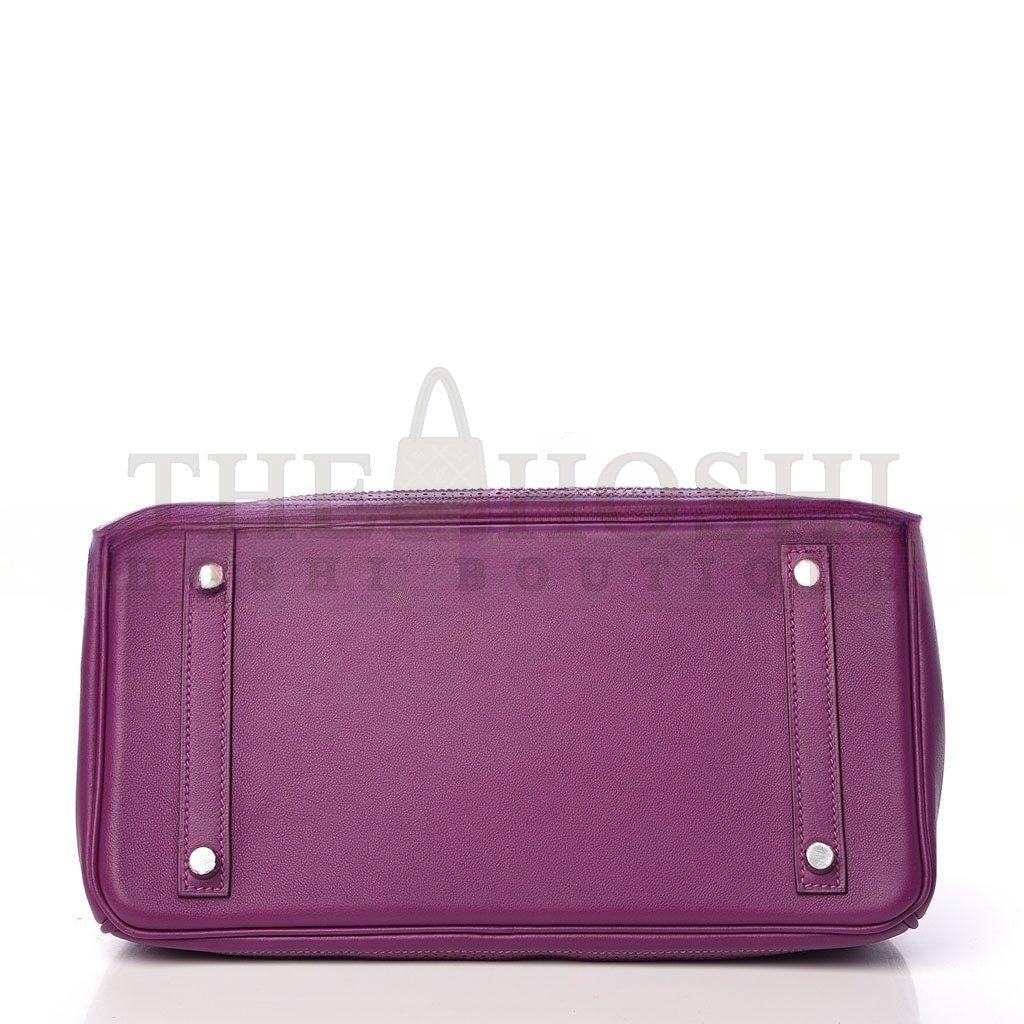 H**me5 BIRKIN 30 LACE SERIES ANEMONE PURPLE SILVER BUCKLE 488484 (30*22*15cm) Master Quality